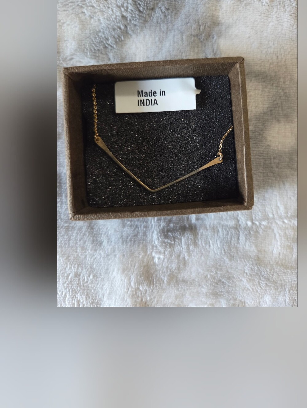 Gold V-Shape Pendant Necklace - Made in India from India